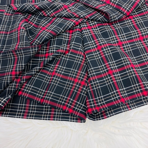 St. John Sport Y2K Vintage Goth Red Black Plaid High Waisted Skort - Picture 3 of 7